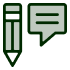 Pencil and chat icon.
